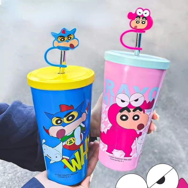 ⭐️ 600ml Crayon Shin-chan แก้วชินจัง กระติกน้ำร้อน 304  ถ้วยสแตนเลสเก็บความเย็น  พกพาสะดวก ถ้วยกาแฟ น่ารัก สีสดใส