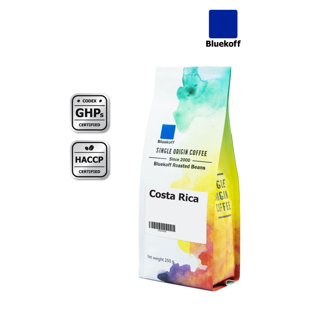 Bluekoff เมล็ดกาแฟ Costa Rica Arabica 100% อราบิก้า 100% (1ถุง บรรจุ 250 กรัม) คั่วตามรอบ