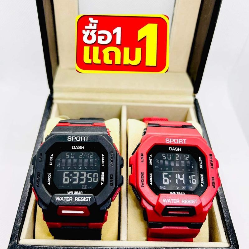 นาฬิกาดิจิตอล ทรงสีเหลี่ยม Sport รุ่นยอดฮิต  ขนาดหน้าปัด 40 mm  กันน้ำ ใส่ได้ทั้งชายและหญิง