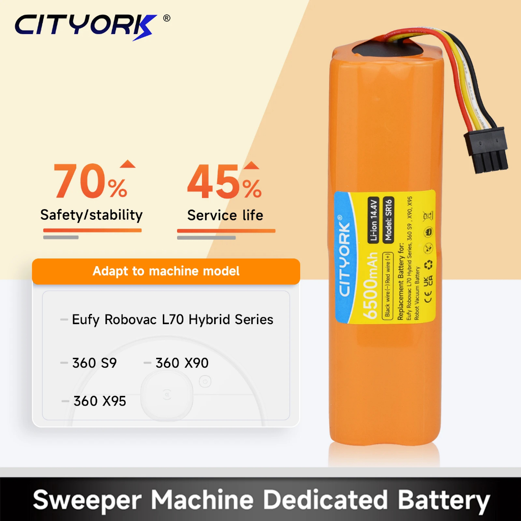 CITYORK 14.4V แบตเตอรี่ Li-Ion สำหรับ Eufy Robovac L70 Hybrid Series 360 s9 X90 X95หุ่นยนต์เครื่องดู