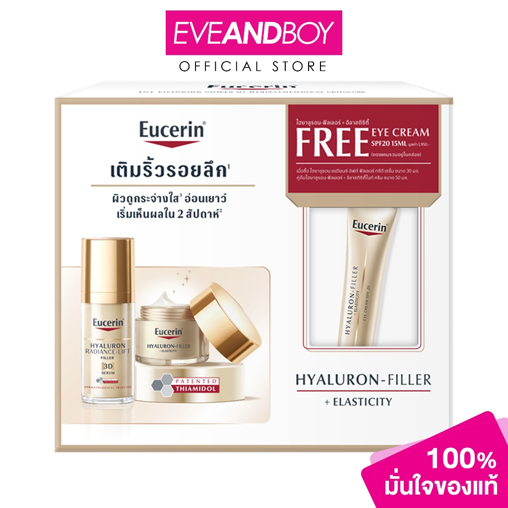 EUCERIN - Radiance-Lift 3D Serum 30Ml+Elasicity Night Cream 50Ml Free Eye Cream Spf20 15Ml (3 PCS)
