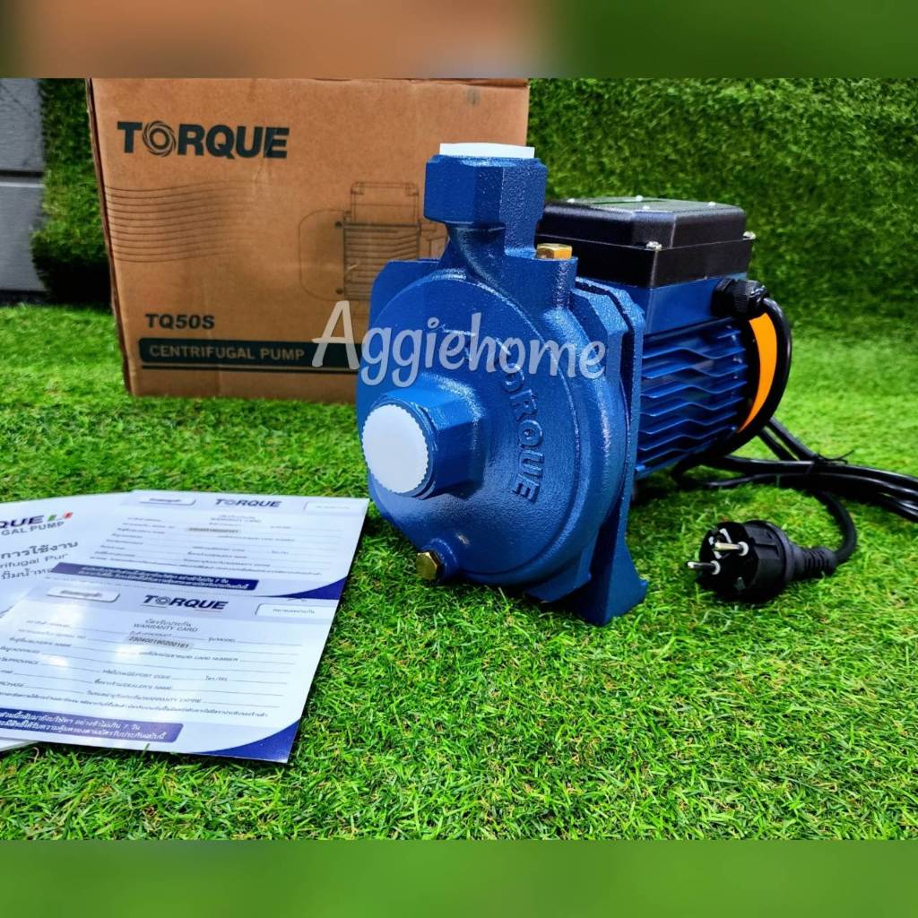TORQUE ปั๊มหอยโข่ง รุ่น TQ50S / TCP105 370วัตต์ 0.5แรงม้า 220V ท่อออก 1X1นิ้ว HEAD MAX 22เมตร หน้าหมู