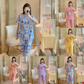 B.สส#ชุดนอนผู้ใหญ่ขาสั้นแขนสั้น.ฟรีไซส์อก42นิ้ว.เนื้อผ้านิ่ม…