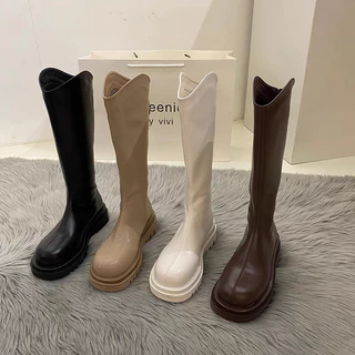 พร้อมส่ง 3สี รองเท้าบู้ทยาว บุกำมะหยี่ด้านใน รอบน่องใหญ่พิเศษ (A003) แนะนำ+1ไซส์ / ถุงเท้าหนา+2ไซส์