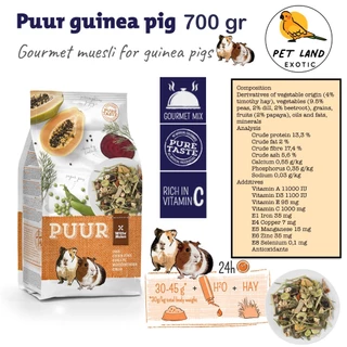 654809 Puur guinea pig / Cavia อาหารหนูตะเภา แก๊สบี้ ยกถุงขนาด 700g