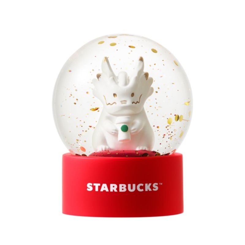 Starbucks Snow Globe Collectable Red Thailand สตาร์บัค​ สโนว์โกล Pretzel Ghost Dragon