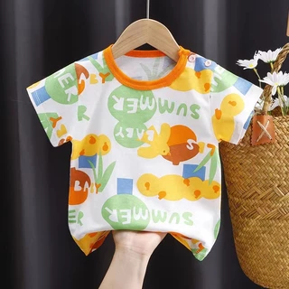 WW15 เสื้อยืดเด็ก เสื้อเด็ก3เดือน-5ปี ผ้าคอตตอนใส่สบาย ภาพการ์ตูน