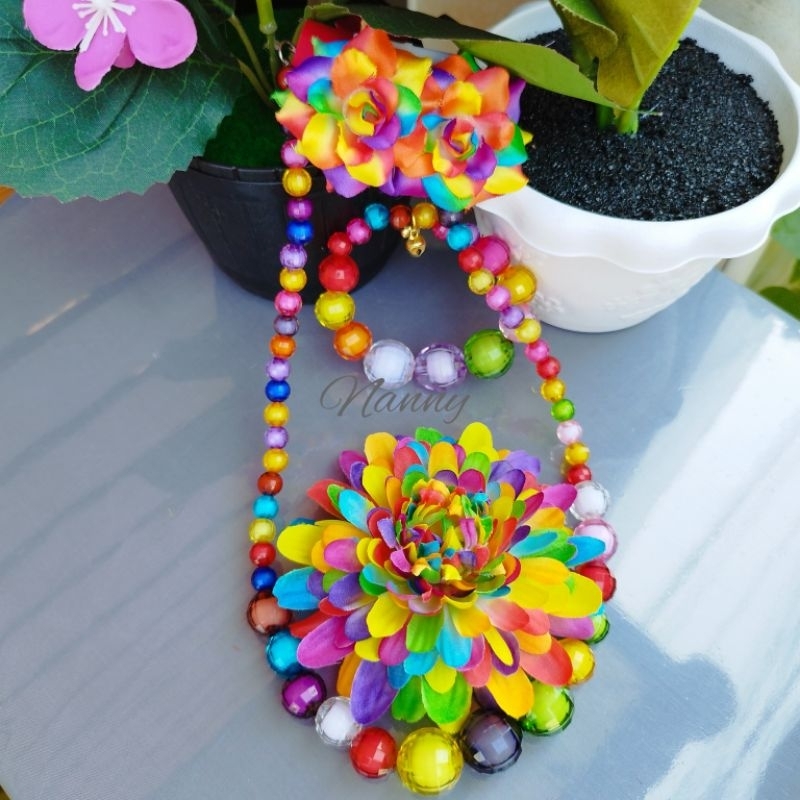 [[เซตดอกไม้ทองกวาว4ชิ้น]]สร้อย ต่างหู ข้อมือ กิ๊บดอกเบญจมาศ - รูปที่ 4