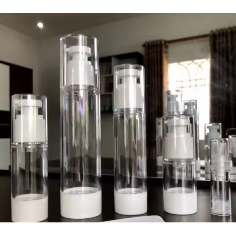 ขวดปั๊มครีม เครื่องสำอาง ขวดปั๊มสุญญากาศ ขาวใส 50 ml.