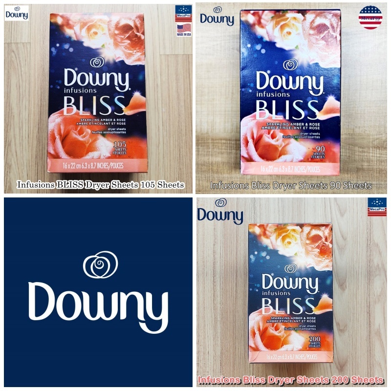 Sale!! สินค้าราคาพิเศษ Downy® Infusions Bliss Dryer Sheets 105, 200 Sheets แผ่นหอมอบผ้า ดาวน์นี่ อิน