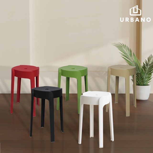 URBANO เก้าอี้พลาสติก เก้าอี้พลาสติกกลม เก้าอี้พักคอย รองรับน้ำหนักได้ 130 กก.
