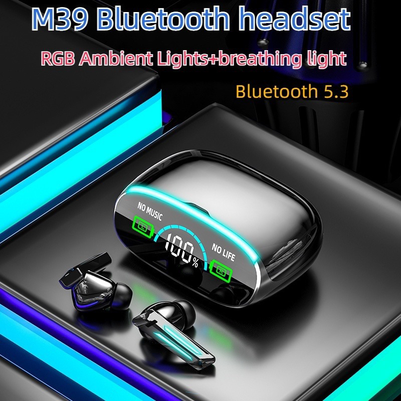 พร้อมส่ง หูฟังสเตอริโอไร้สาย บลูทูธ 5.3 TWS HD พร้อมไมโครโฟน ตัดเสียงรบกวนM39