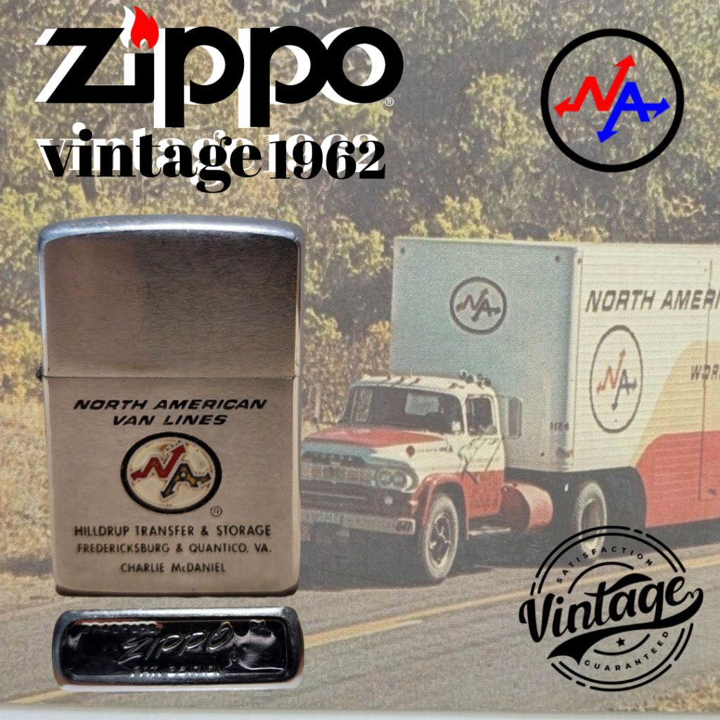 VINTAGE-Zippo North American Van Lines, 100% ZIPPO Original from USA, USED. Year 1962