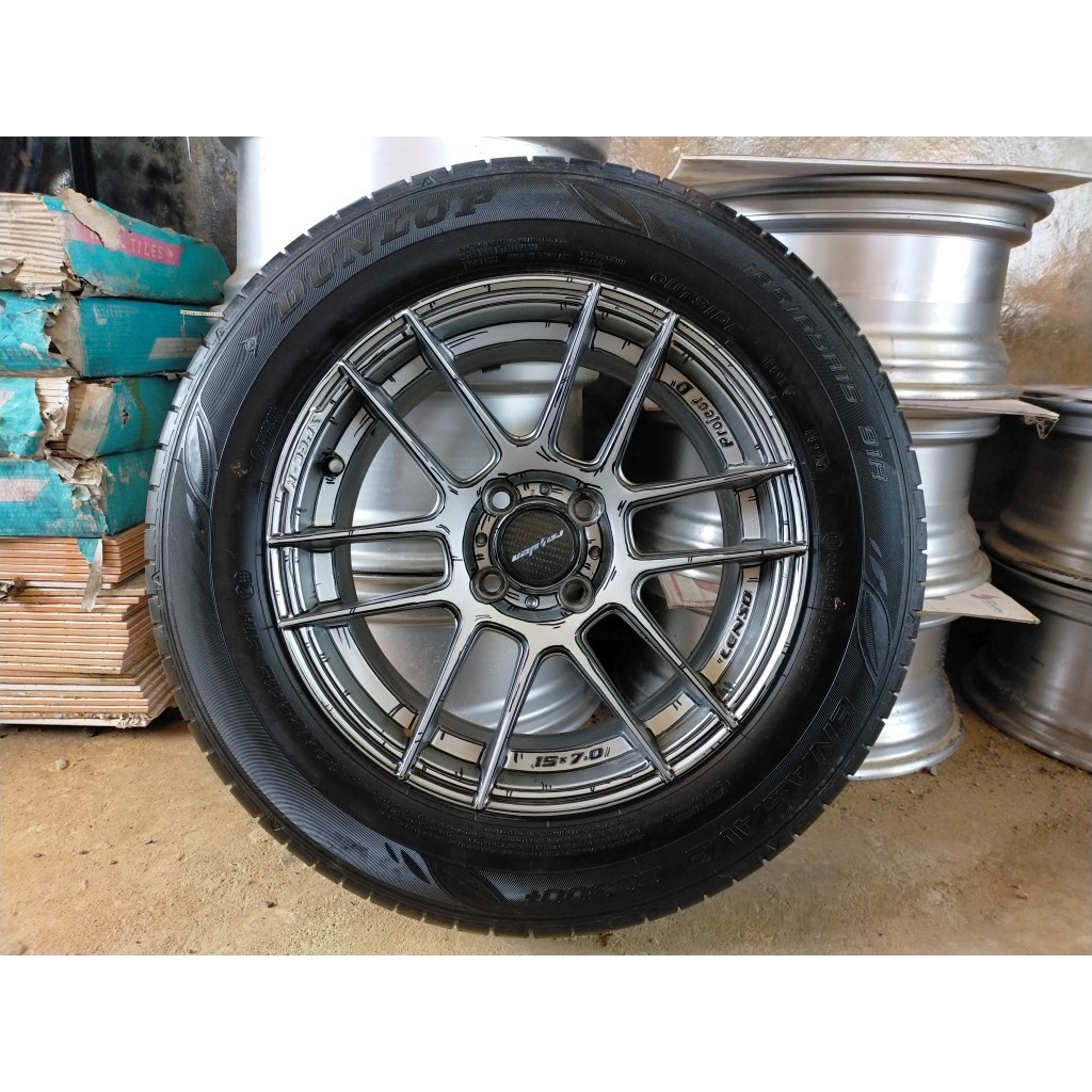 แม็กlenso แท้ ขอบ15 กว้าง7 et30 พร้อมยางดันลอป 195 65 15 ปลายปี22 ใส่ yaris vios  mazda 2  แจ๊ส city