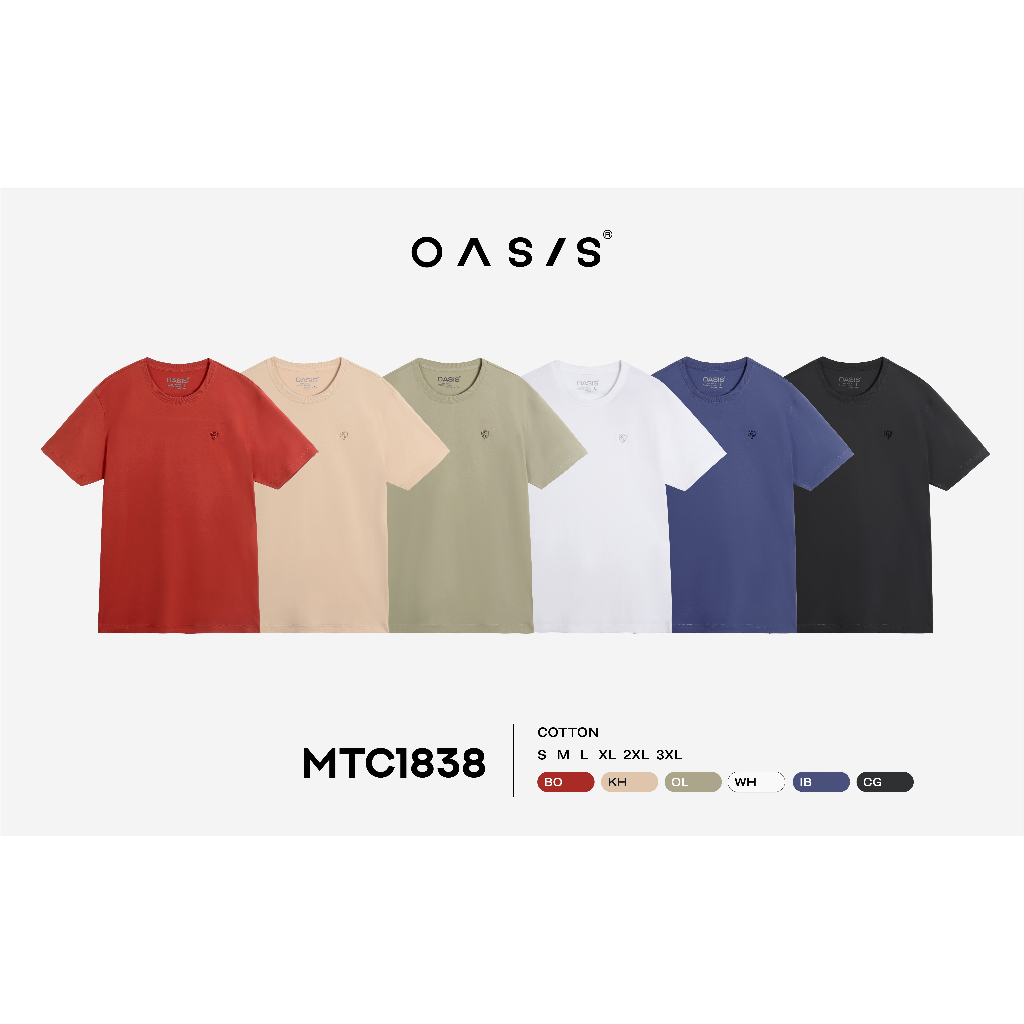 OASIS เสื้อยืดผู้ชาย รุ่น MTC-1838 เสื้อยืดคอกลม cotton100%