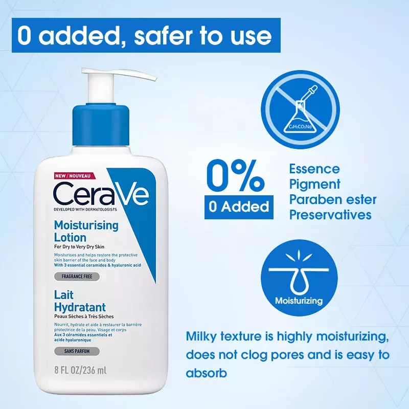 【ซื้อ1แถมฟรี1】CeraVe MoisturisingLotion 236ml โลชั่นบำรุงผิวหน้าและผิวกาย 236มล ครีมทาผิวกาย