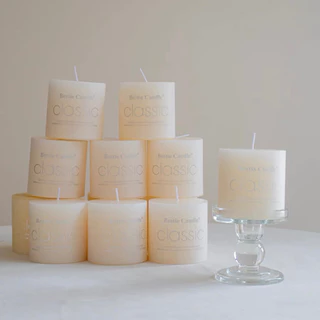 OurHome [พร้อมส่ง] เทียนเสาขาว Nordic Ins ที่ยังไม่ได้ส่ง Nordic Ins white column unsented candle พร็อพถ่ายรูป ของตกแต่
