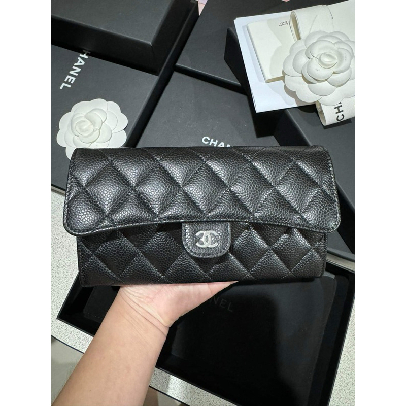 🔥🔥New!!🔥🔥  Chanel Sarah Long Flap Wallet SHW (รุ่นใหม่_ไมโครชิพ)