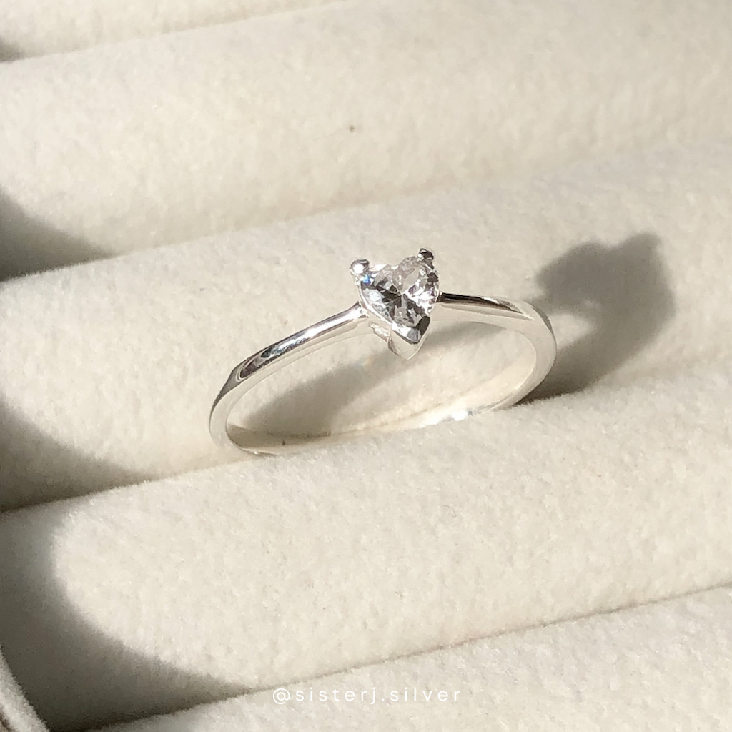 Sister J | silver925 | แหวนเงินแท้เพชร cz | Heart cz ring