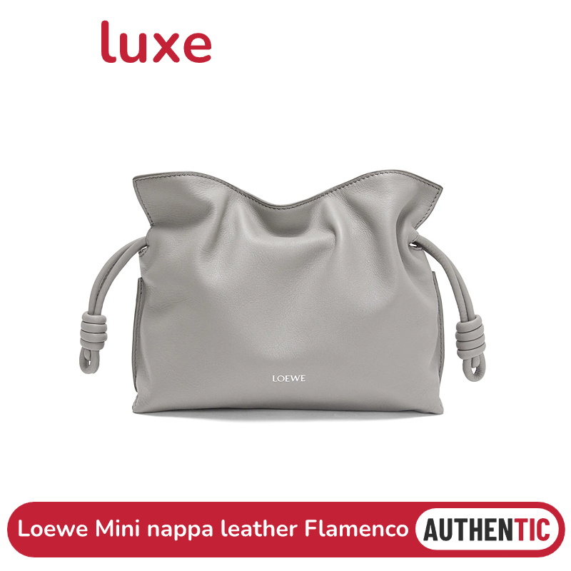 👜New!! LOEWE Mini nappa leather Flamenco Shoulder Bag clutch กระเป๋าสะพายข้างผู้หญิง