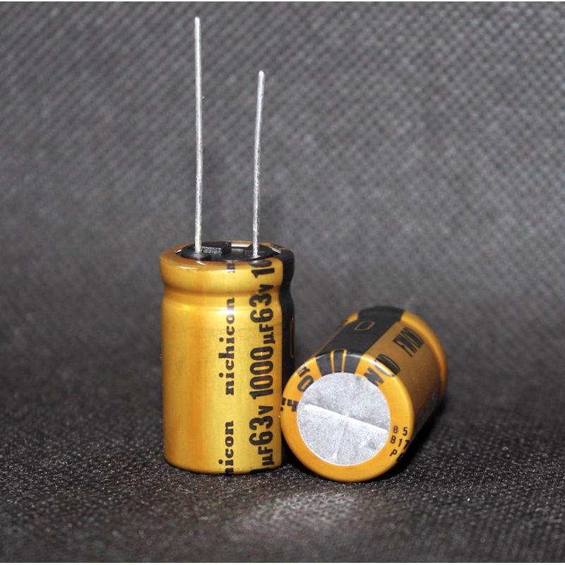 Nichicon FW 1,000 uF 63V. สีทอง คาปาซิเตอร์เกรด ออดิโอ