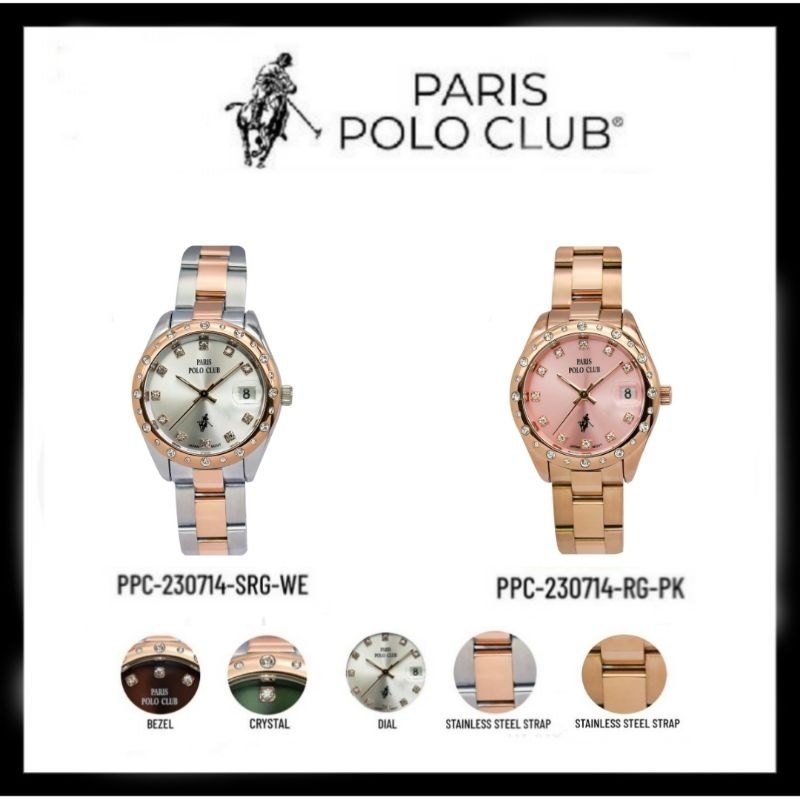 Paris Polo Club นาฬิกาผู้หญิง สายสเตนเลส  รุ่น PPC-230714