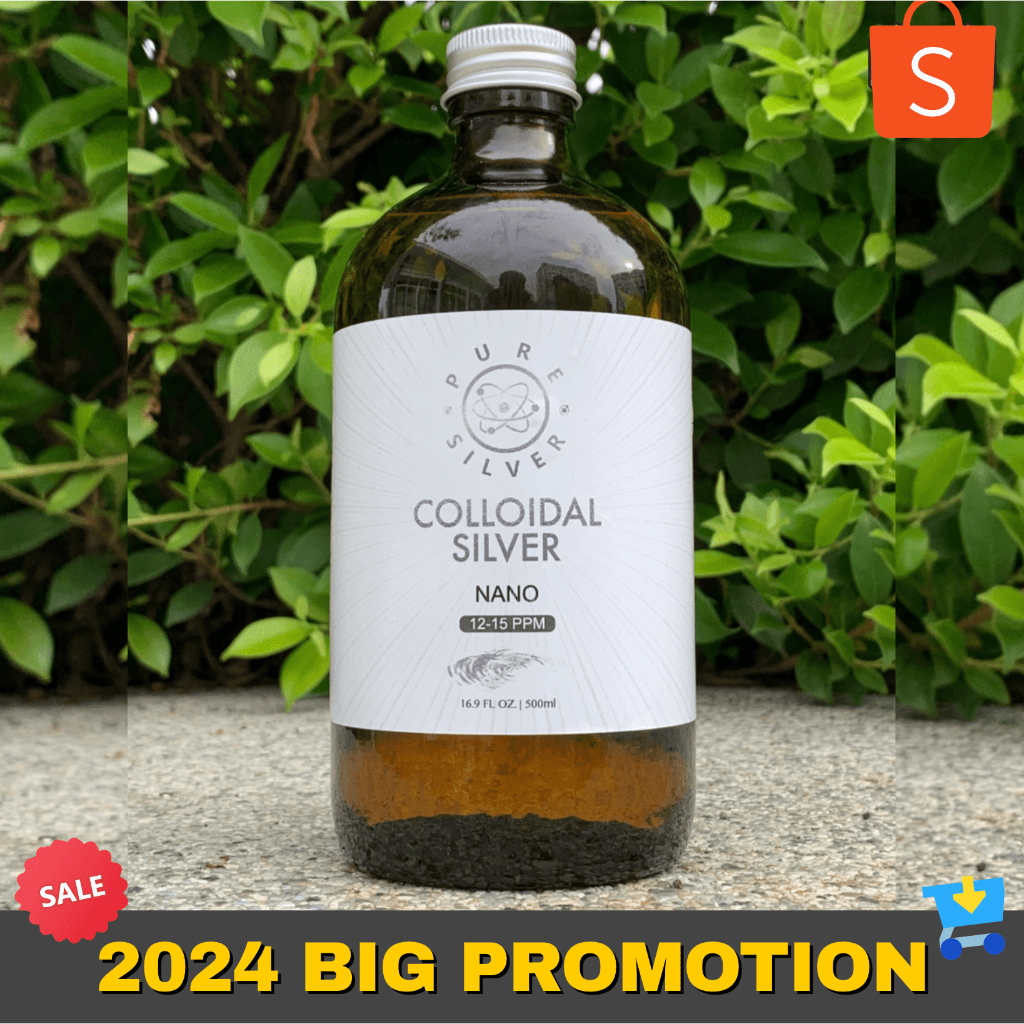 Colloidal Silver 500 ml (16.9 oz), ซิลเวอร์นาโน, 12-15 PPM Pure Colloidal Nano Silver