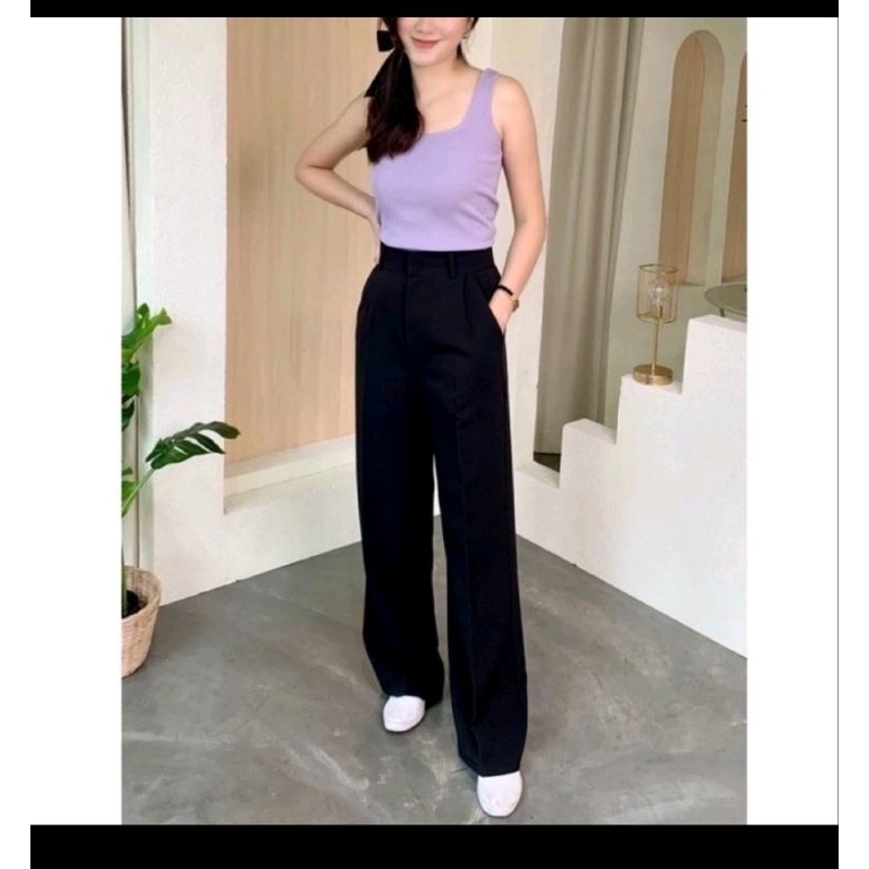 Sri_brand กางเกงทรงกระบอกใหญ่