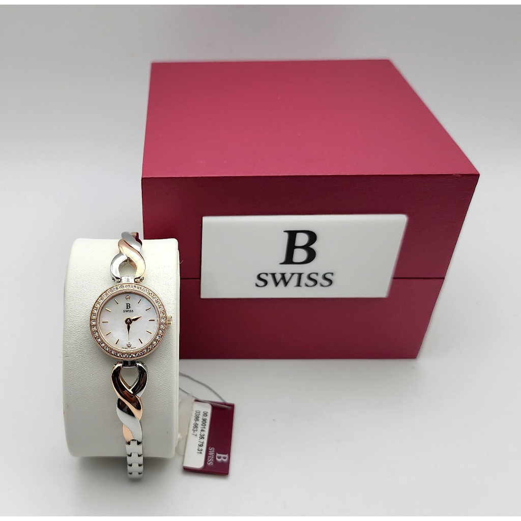 นาฬิกา B SWISS WOMEN'S 00.90014.35.79.31 CYRSTAL SWISS QUARTZ MOTHER OF PEARL พร้อมกล่อง (ใหม่มีตำหน
