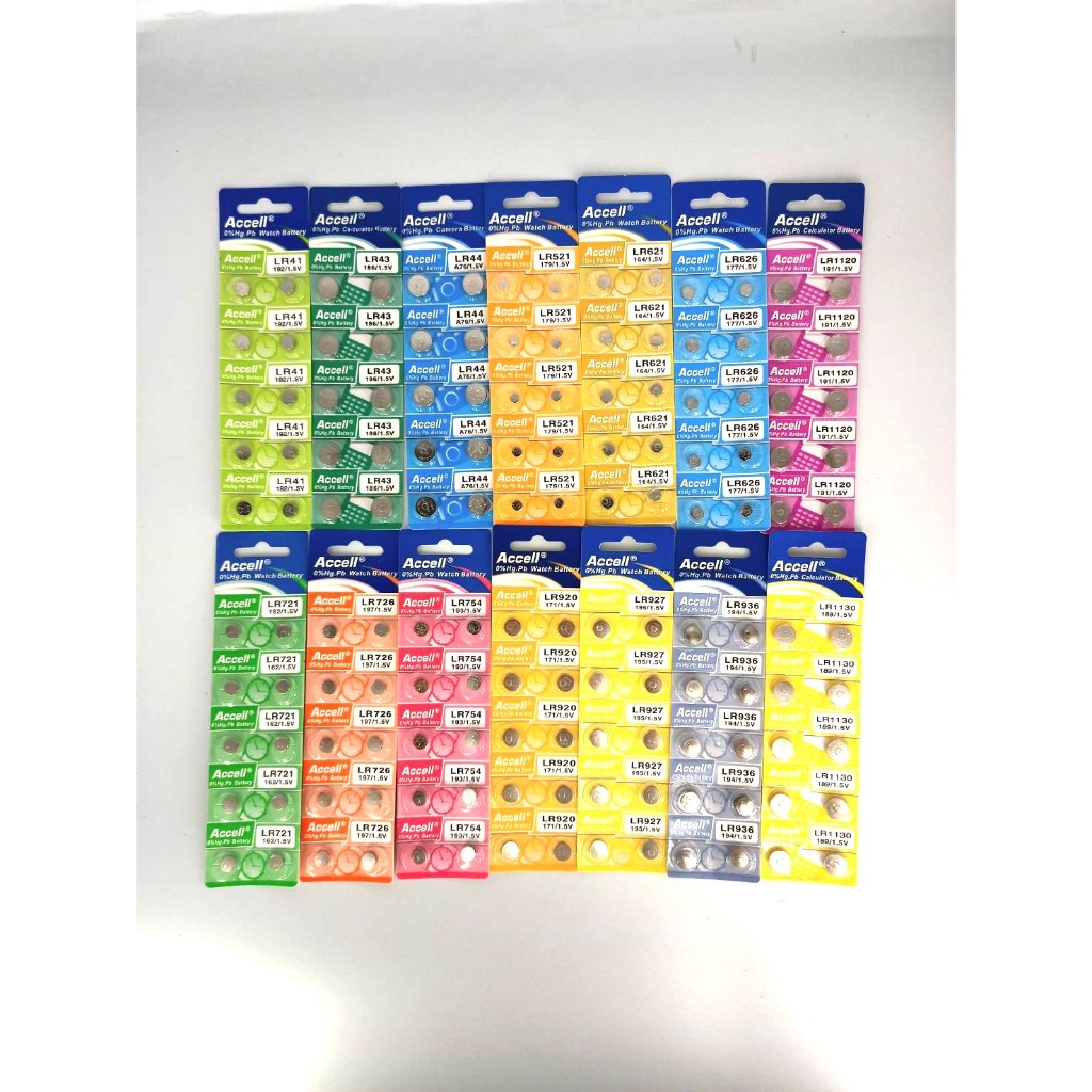 ถ่านกระดุม ขายยกแผง10ก้อน ถ่านนาฬิกา Accell Watch Battery ถ่านกลม นาฟิกา มีทุกรหัส