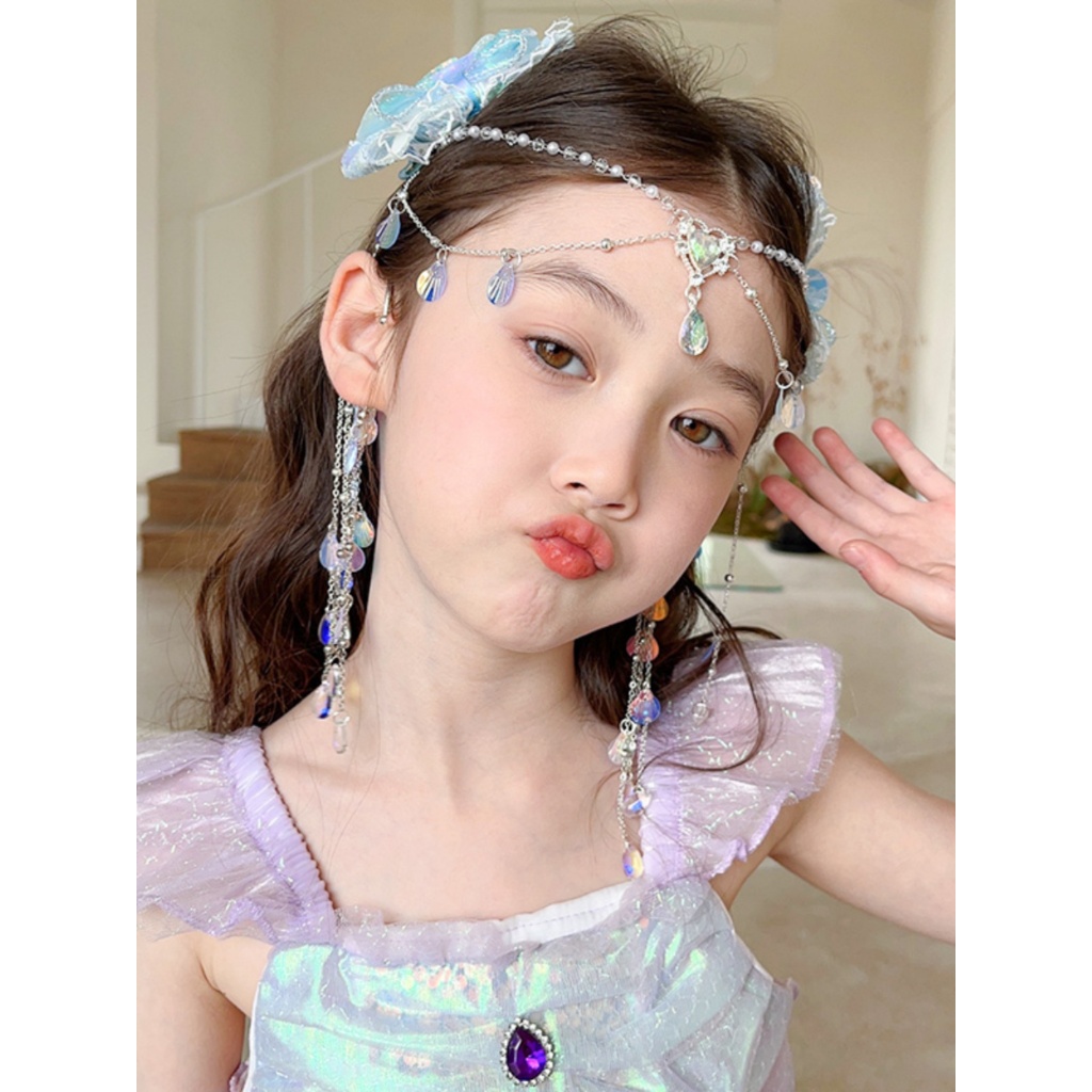 COD-ในไทย💖เด็กกิ๊ฟติดผม นางเงือก เจ้าหญิง ประดับไข่มุกประดับโบว์ประดับพู่ ที่มีสีสัน น่ารักหวาน เครื่องประดับผมแฟชั่น เด - รูปที่ 6