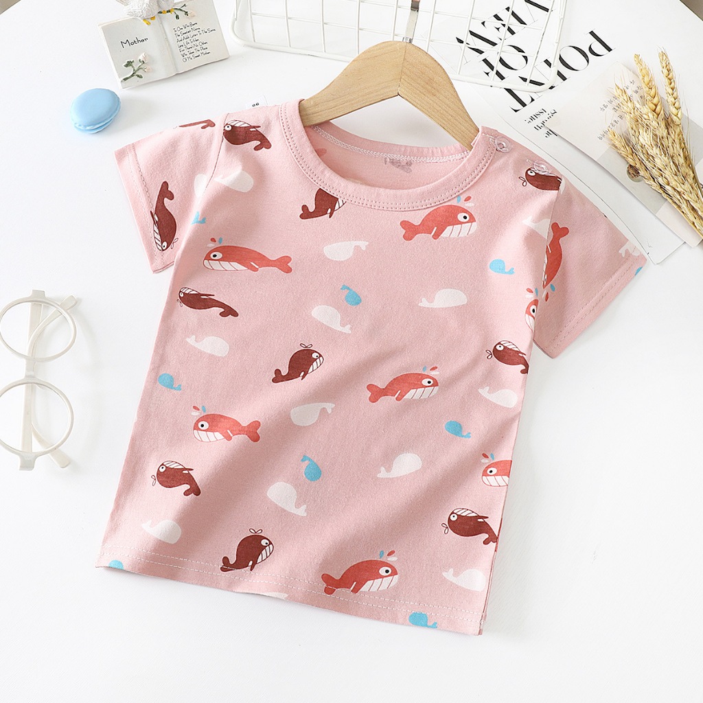 เสื้อยืดเด็ก เสื้อยืดคอกลมเเขนสั้น 6-12เดือน ผ้านิ่มcotton100% พิมพ์ลายการ์ตูนน่ารัก มีหลายเเบบให้เลือก ราคา ถูกที่สุด ดีลบีเคเค แกลเลอรีภาพที่ 4