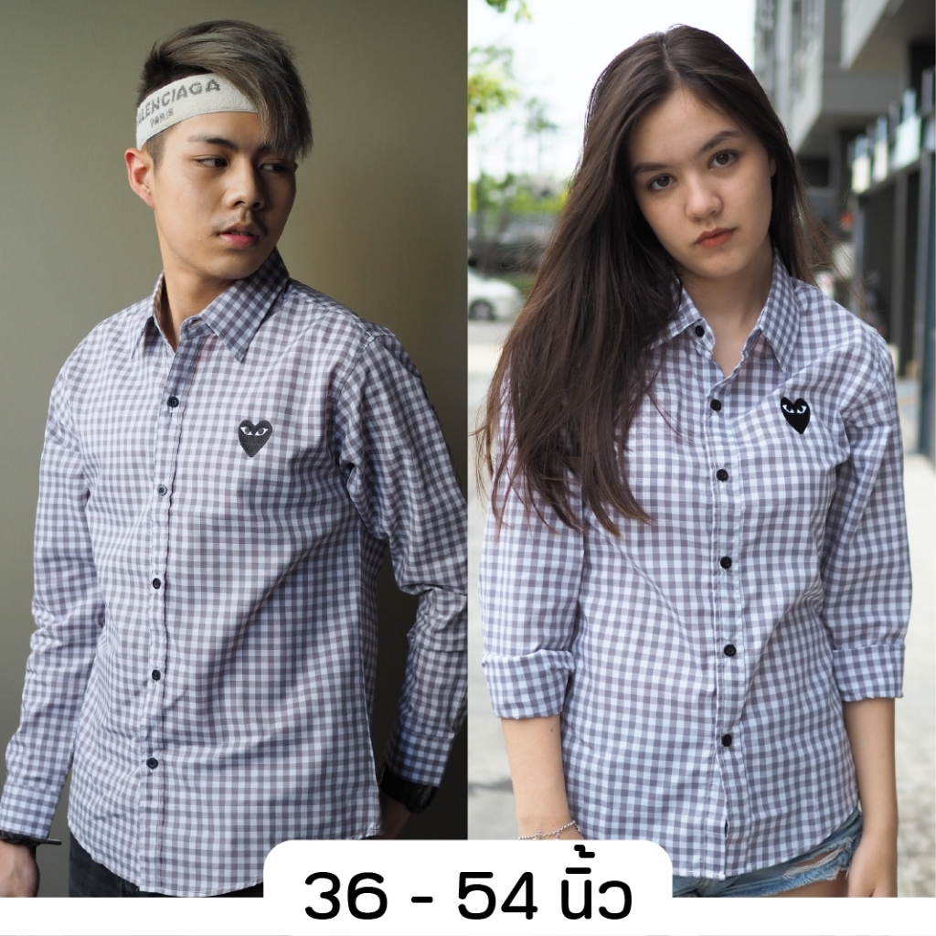takayay brand เชิ้ตคอตตอน สก๊อตเทากลางใจดำ 36-54 นิ้ว