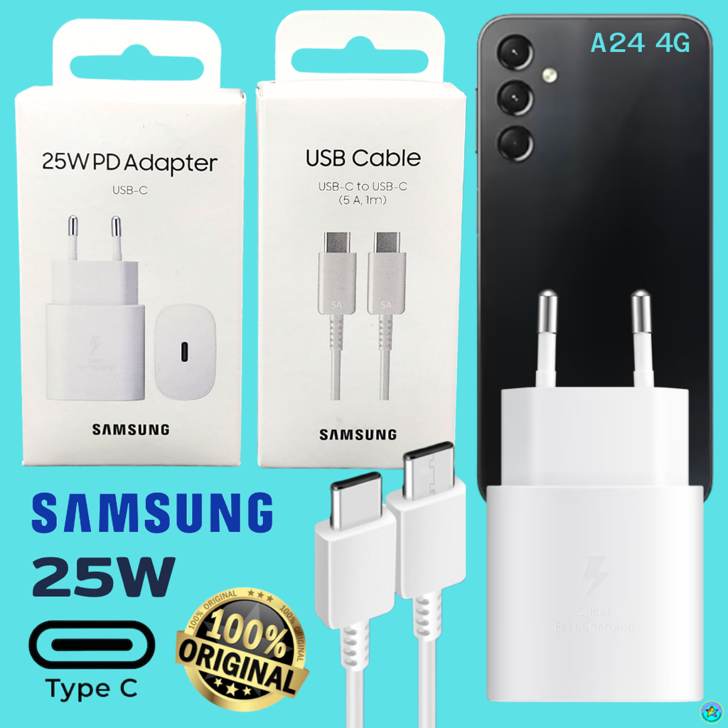 ที่ชาร์จ Samsung 25W (EU) หัว+สาย Usb-C Type-C 1-1.8ม. สำหรับ ซัมซุง A24 Adaptive Fast Charging ชาร์จด่วนแบบพิเศษ