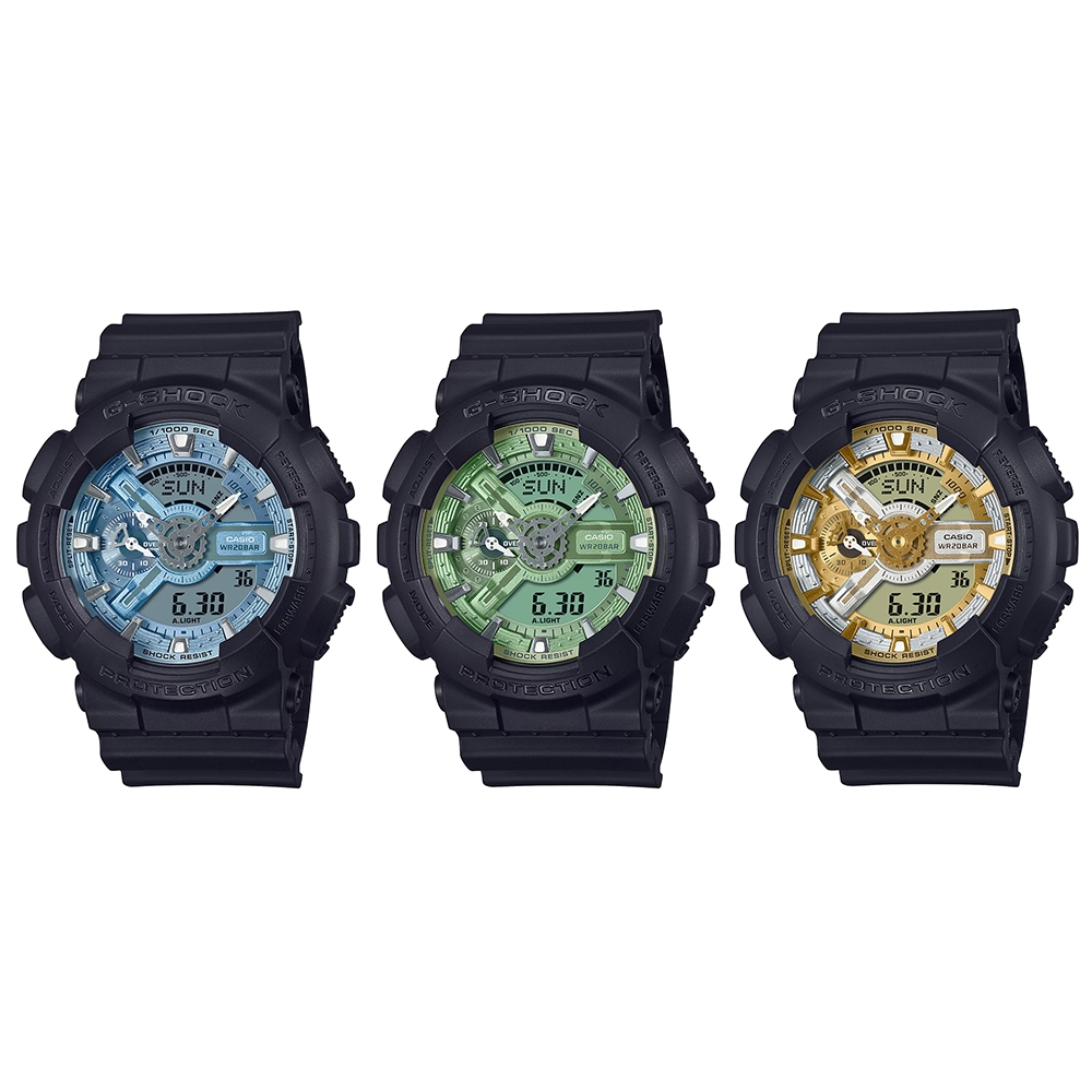 Casio G-Shock นาฬิกาข้อมือผู้ชาย รุ่น GA-110,GA-110CD (GA-110CD-1A2,GA-110CD-1A3,GA-110CD-1A9)