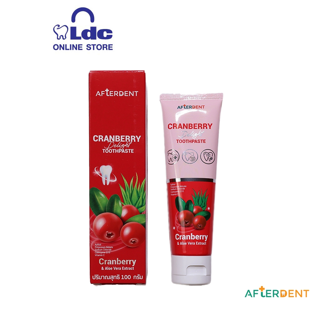 ยาสีฟัน AFTERDENT Cranberry Delight ชุ่มชื้น ช่วยสมานแผลในช่องปาก [ล็อตใหม่ EXP 05/06/2029]