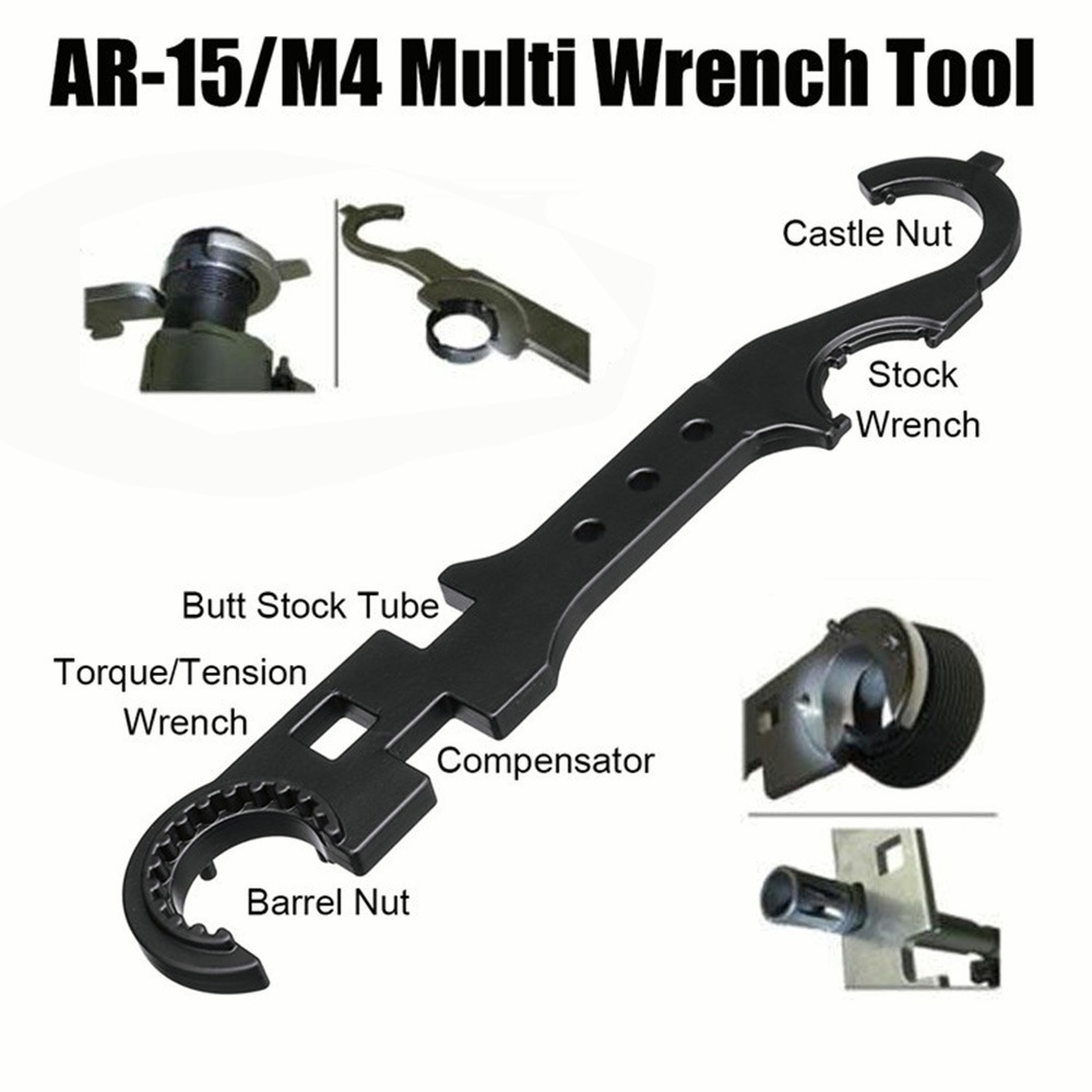 Ar15 / M4  Armorers ประแจ Combo Armorer Spanner เครื่องมือ Handguard Stock Barrel ลบเหล็กคาร์บอนอุปกรณ์ล่าสัตว์outdoor