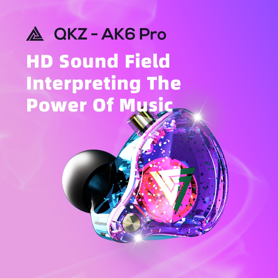 Qkz AK6 ชุดหูฟังไมโครโฟนเบส Sports Earphones Dynamic Earbuds with Microphone Headset Subwoofer Bass AK6 Pro