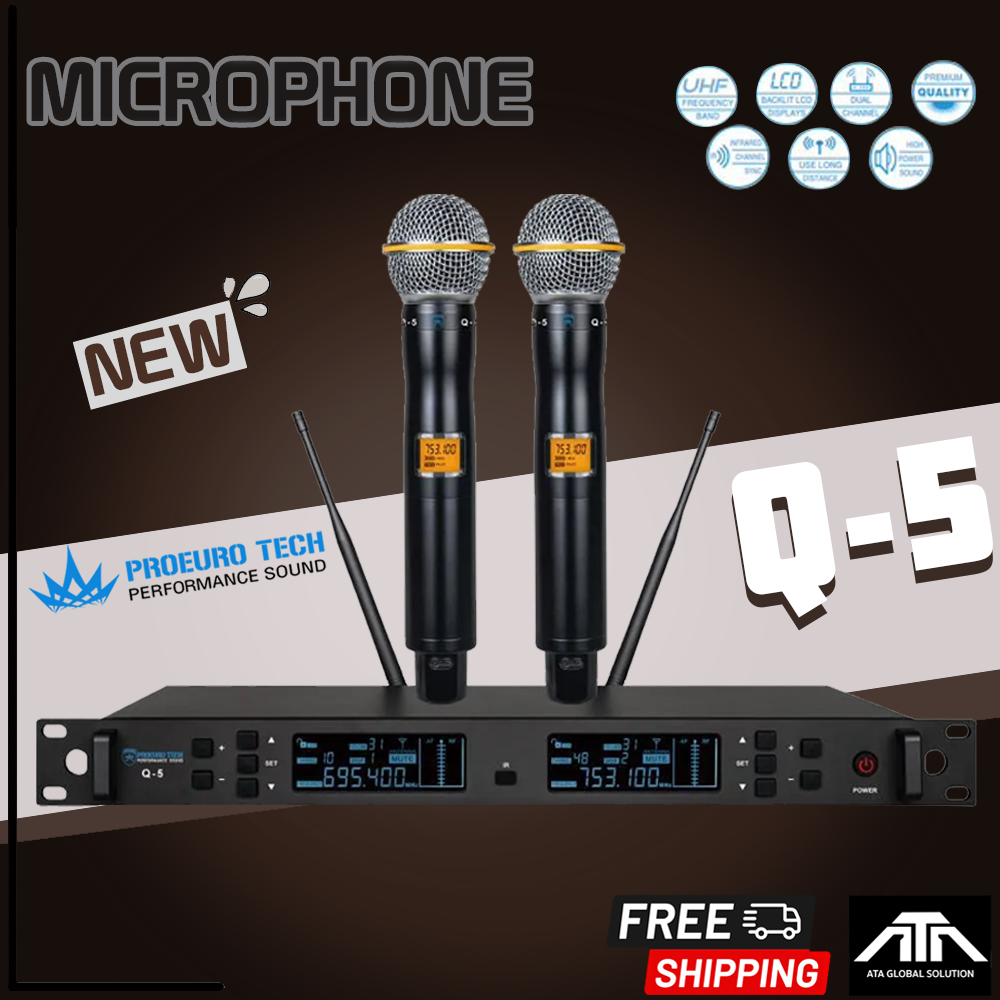 New PROEUROTECH Q5 ไมโครโฟนไร้สาย MICROPHONE Q-5 ไมค์ลอย PROEURO TECH Q-5
