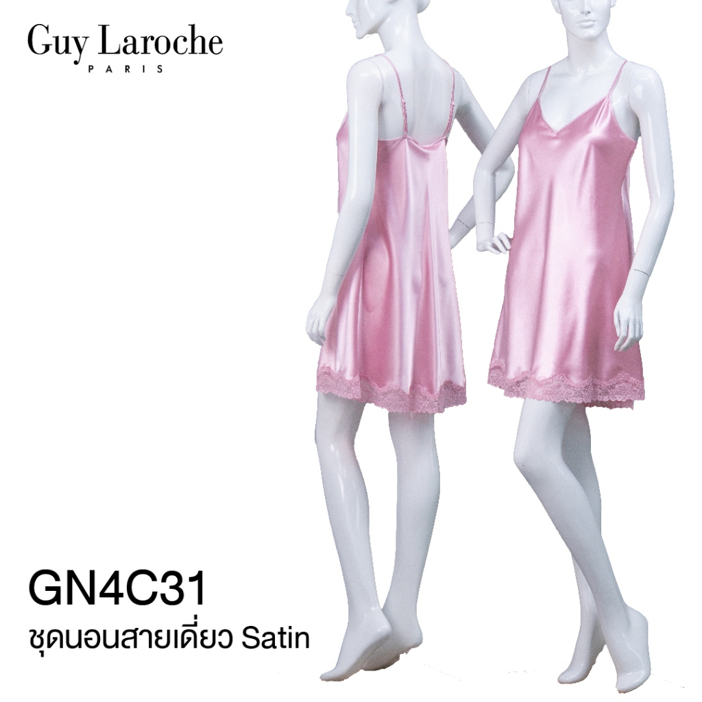 Guy Laroche ชุดนอนซาติน กระโปรงสายเดี่ยว ผ้านุ่ม ลื่น เย็นสบาย รุ่น GN4C31,GN4C60 SIZE M-3XL