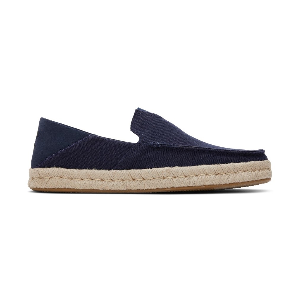 TOMS รองเท้าลำลองผู้ชาย สลิปออน รุ่น Alonso Loafer Rope Navy Heritage Canvas-Suede (CE) รองเท้าลิขสิทธิ์แท้
