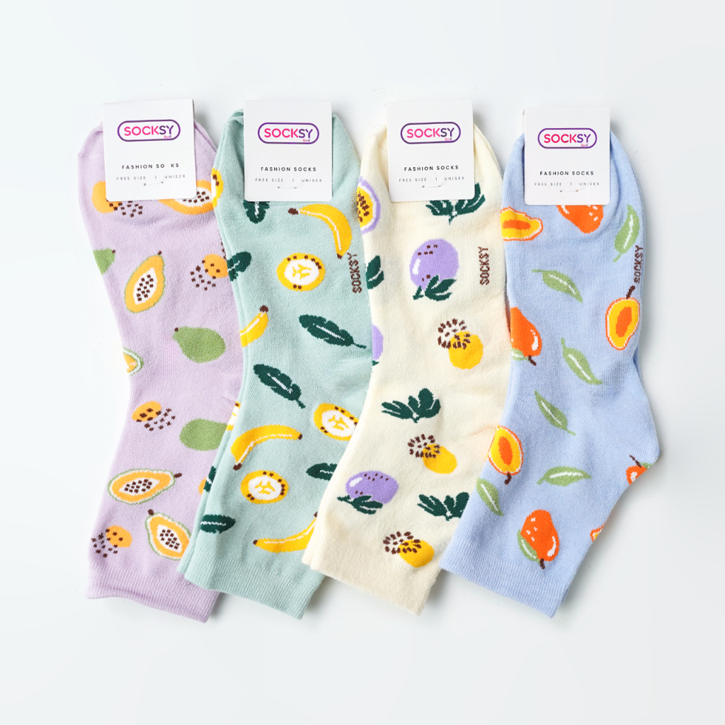 Socksy ถุงเท้าแฟชั่น รุ่น LKK-0008 คละสีสด (แพ็คสุดคุ้ม12คู่)