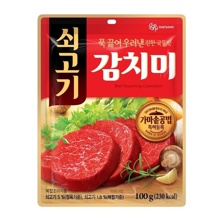 [ของแท้] 쇠고기감치미 Daesang Beef Soup Stock (ผงปรุงรสสูตรเนื้อ) 100g