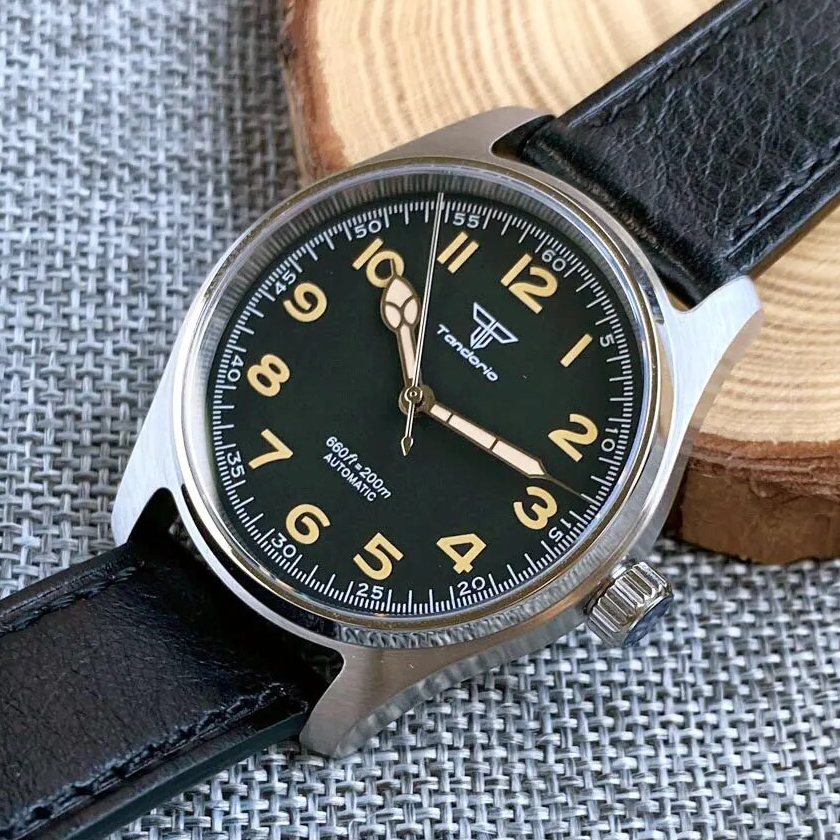 [Pre-order][ออโต้] Tandorio Khaki Field (Murph) 39MM AR Flat Sapphire NH35/PT5000 200M