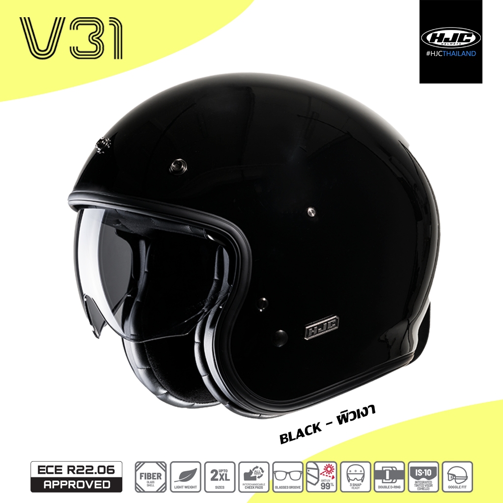 ลายใหม่ HJC V31 Black ดำเงา