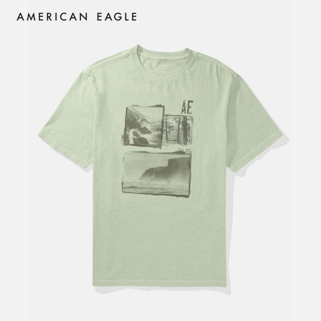 American Eagle Logo Graphic T-Shirt เสื้อยืด ผู้ชาย โลโก้ กราฟฟิค (EMTS 017-3499-395)