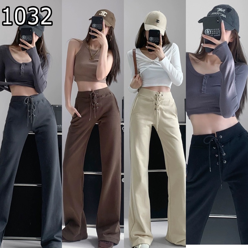 1032กางเกงขากว้างผูกหน้าป้ายKeltis