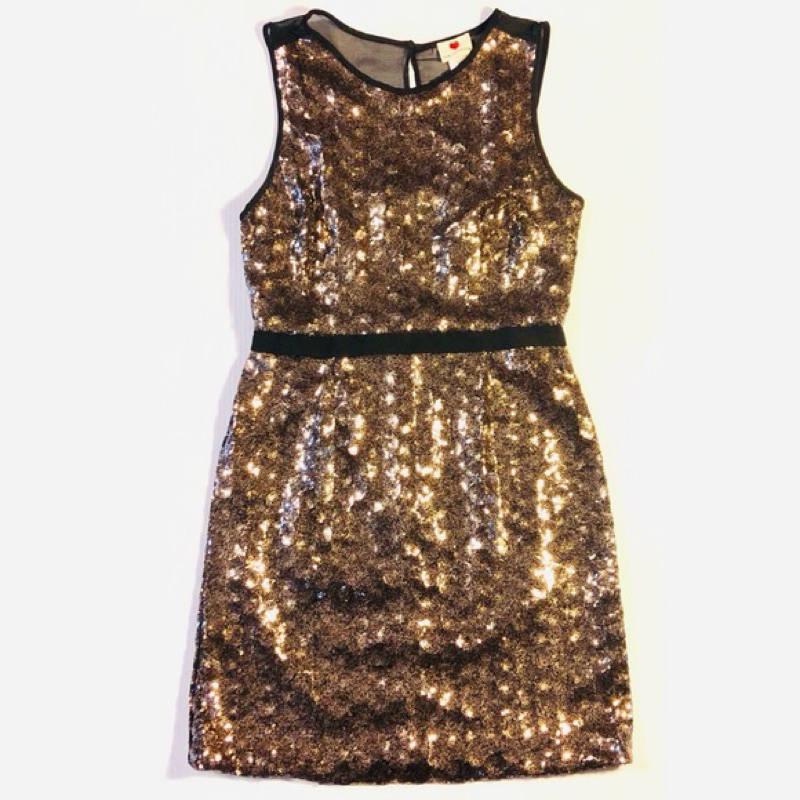 One Clothing Gold sequin party dress ล94