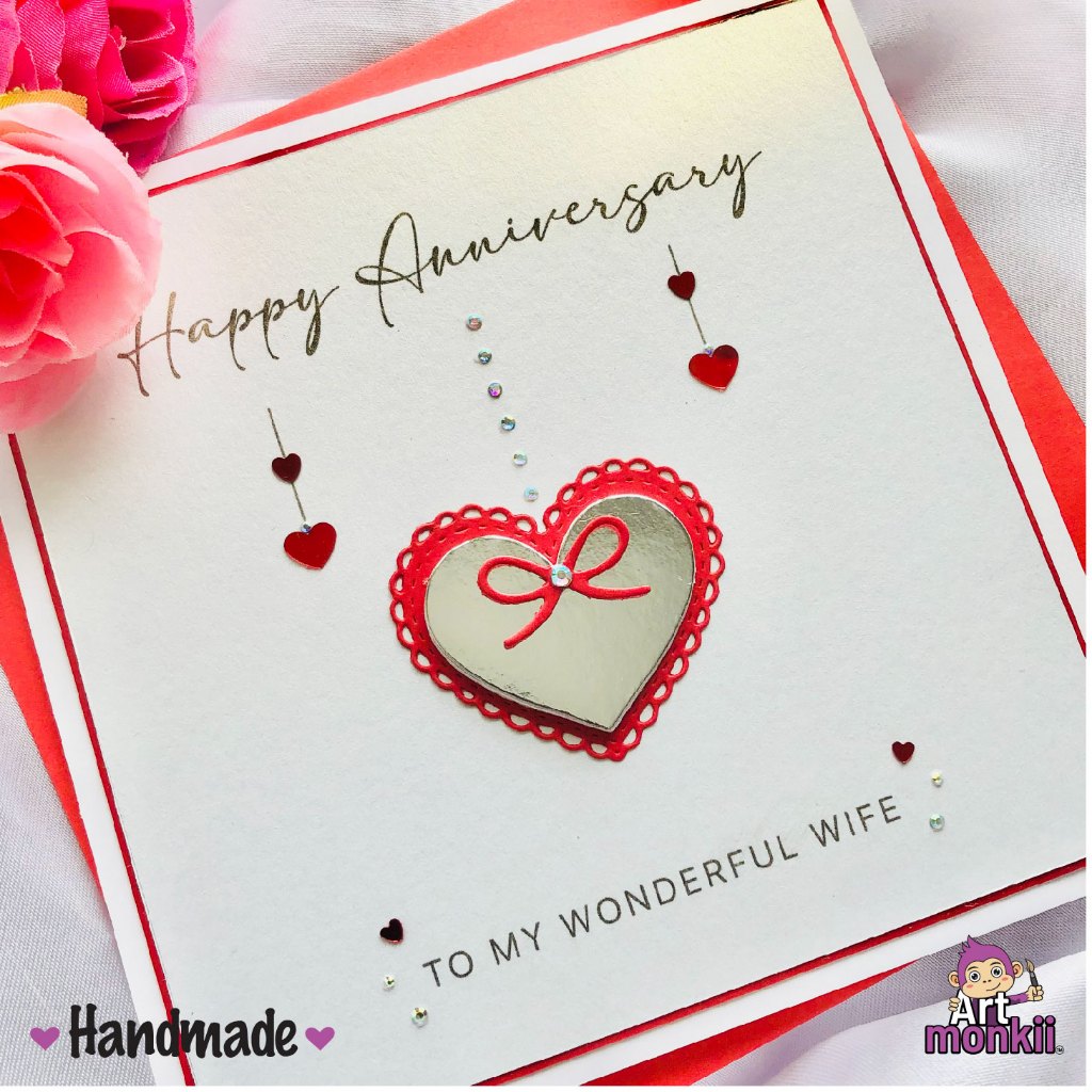 Handmade Wife Anniversary Card, Anniversary card, Wife anniversary, Anniversary