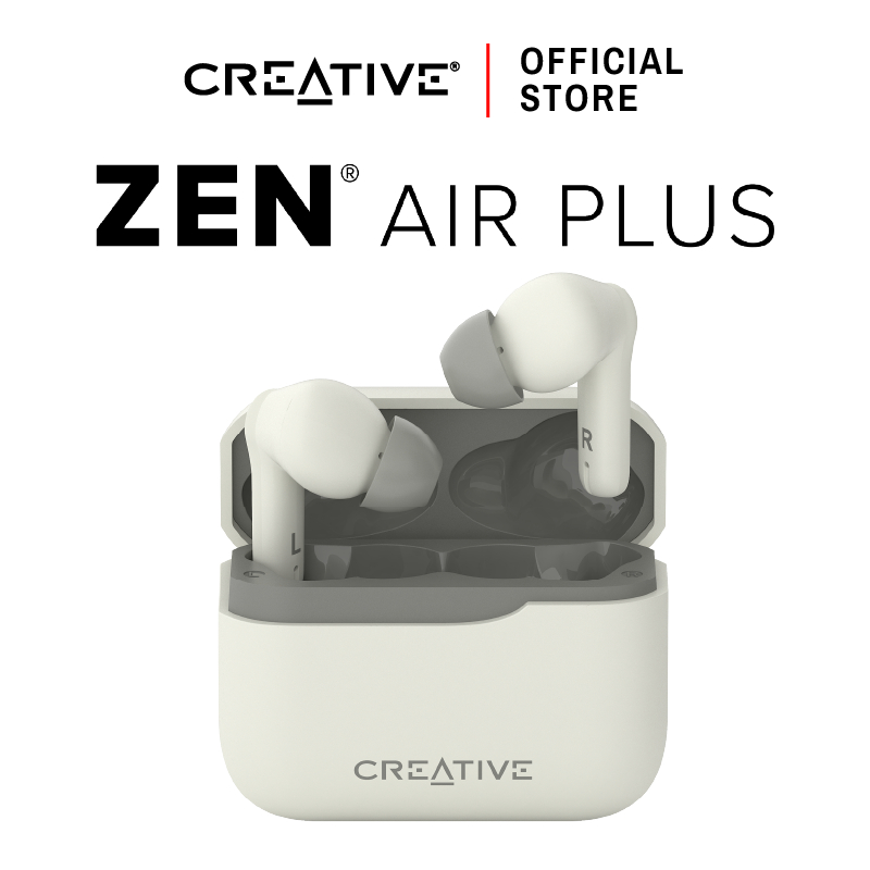 CREATIVE หูฟัง Zen Air Plus (สีครีม) หูฟังอินเอียร์แบบ True Wireless น้ำหนักเบา พร้อมด้วย Bluetooth® LE Audio